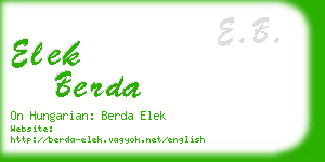 elek berda business card